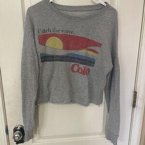 Coca-Cola Gray and Red Graphic Top